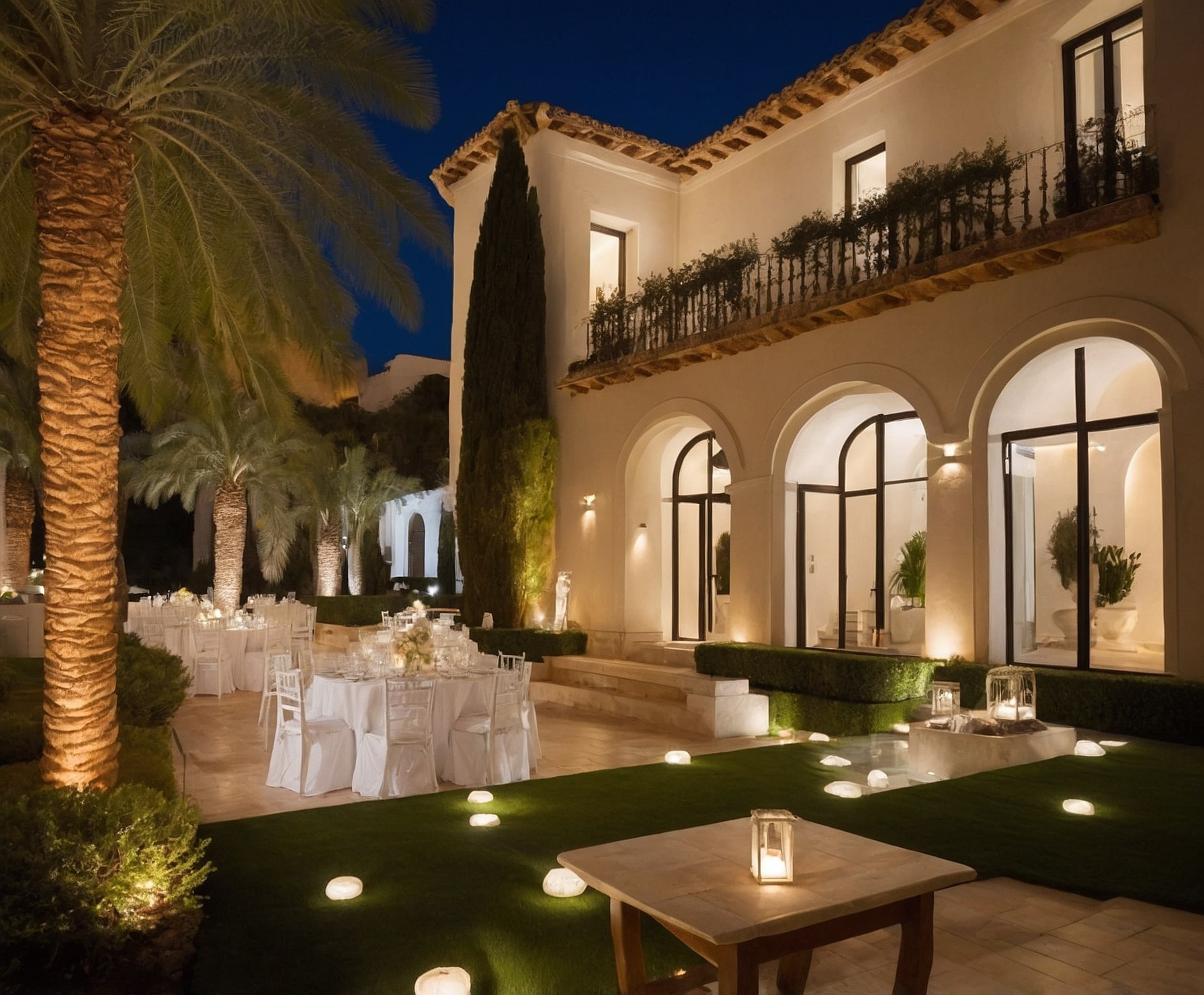 Escenario de bodas de lujo elegante y mágico